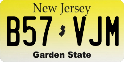 NJ license plate B57VJM