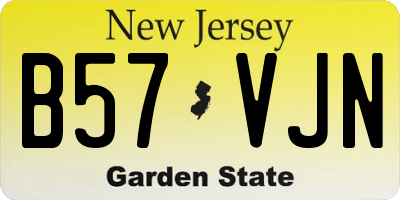 NJ license plate B57VJN
