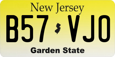 NJ license plate B57VJO