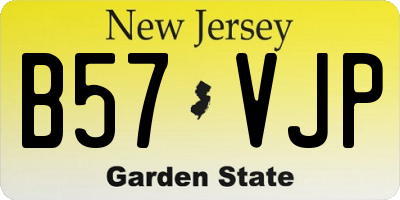 NJ license plate B57VJP