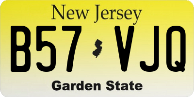 NJ license plate B57VJQ