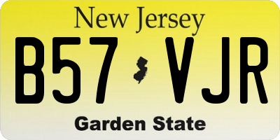 NJ license plate B57VJR