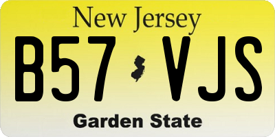 NJ license plate B57VJS