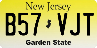 NJ license plate B57VJT