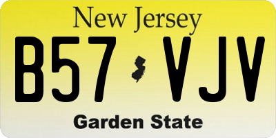 NJ license plate B57VJV