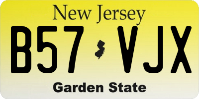 NJ license plate B57VJX