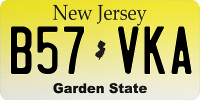 NJ license plate B57VKA