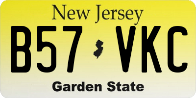 NJ license plate B57VKC