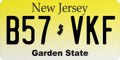 NJ license plate B57VKF
