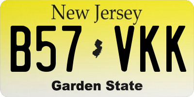NJ license plate B57VKK