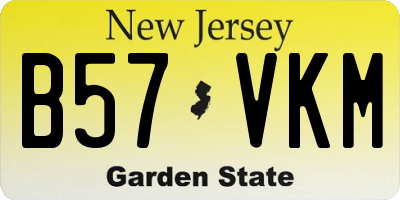 NJ license plate B57VKM