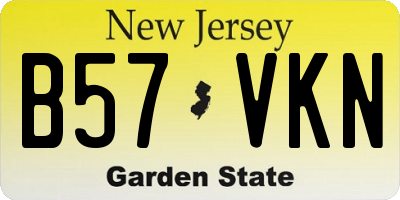 NJ license plate B57VKN