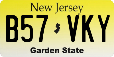 NJ license plate B57VKY