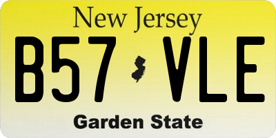 NJ license plate B57VLE
