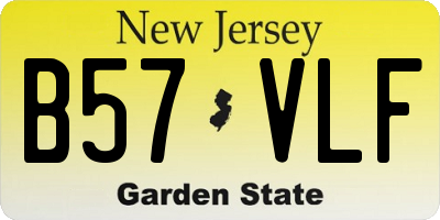 NJ license plate B57VLF