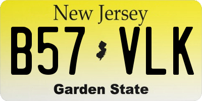 NJ license plate B57VLK