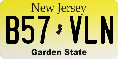 NJ license plate B57VLN