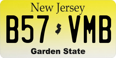 NJ license plate B57VMB