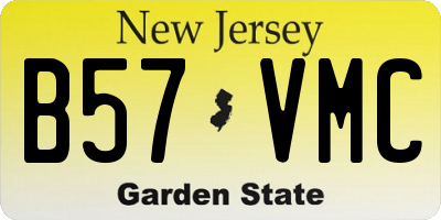 NJ license plate B57VMC