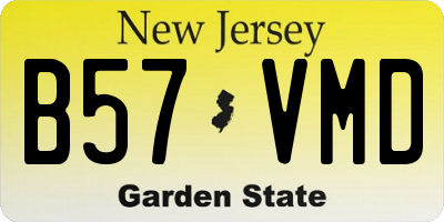 NJ license plate B57VMD