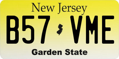 NJ license plate B57VME