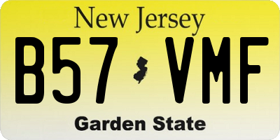 NJ license plate B57VMF