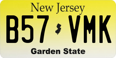 NJ license plate B57VMK