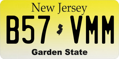 NJ license plate B57VMM