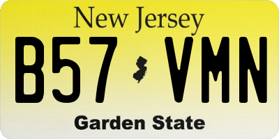 NJ license plate B57VMN