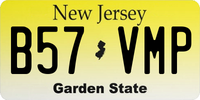 NJ license plate B57VMP