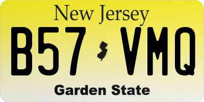 NJ license plate B57VMQ