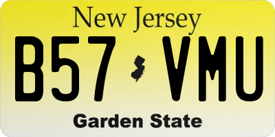 NJ license plate B57VMU