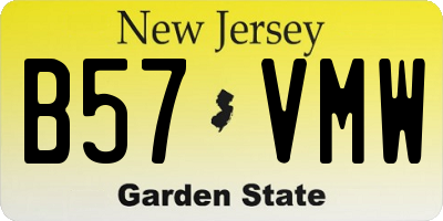 NJ license plate B57VMW