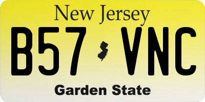 NJ license plate B57VNC