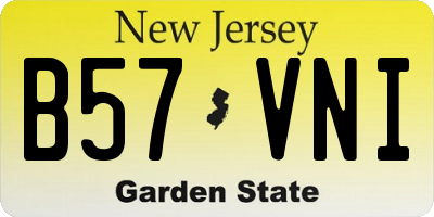 NJ license plate B57VNI