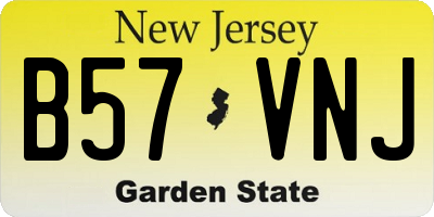 NJ license plate B57VNJ