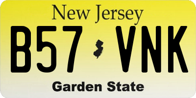 NJ license plate B57VNK
