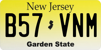 NJ license plate B57VNM