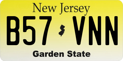 NJ license plate B57VNN