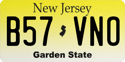 NJ license plate B57VNO