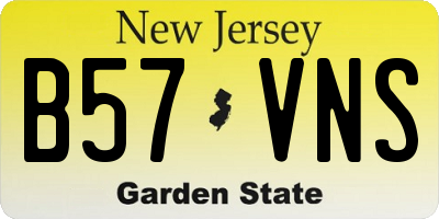 NJ license plate B57VNS