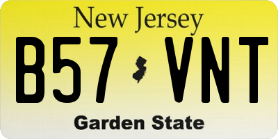 NJ license plate B57VNT