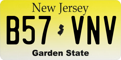 NJ license plate B57VNV