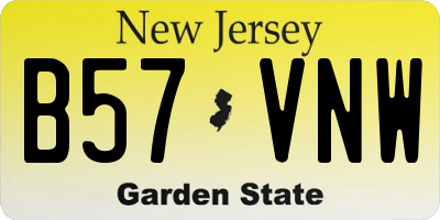 NJ license plate B57VNW
