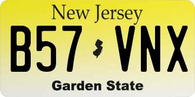 NJ license plate B57VNX