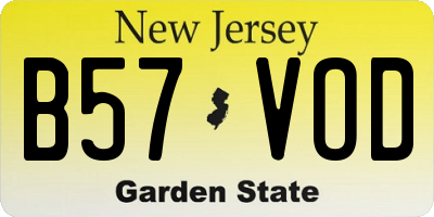 NJ license plate B57VOD