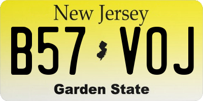 NJ license plate B57VOJ