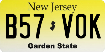 NJ license plate B57VOK