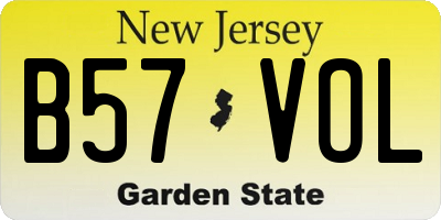 NJ license plate B57VOL