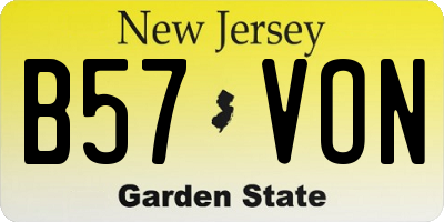 NJ license plate B57VON